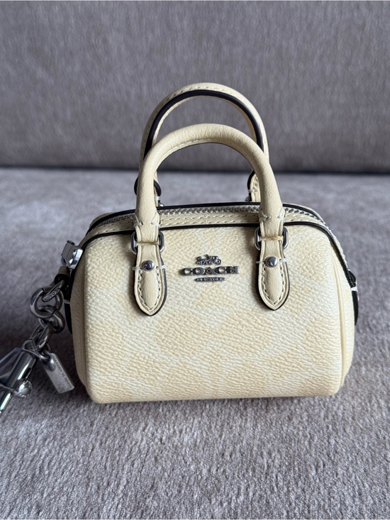 Coach Handbags - Coach Mini Rowan Satchel Bag Charm Keychain in Light Yellow NWT